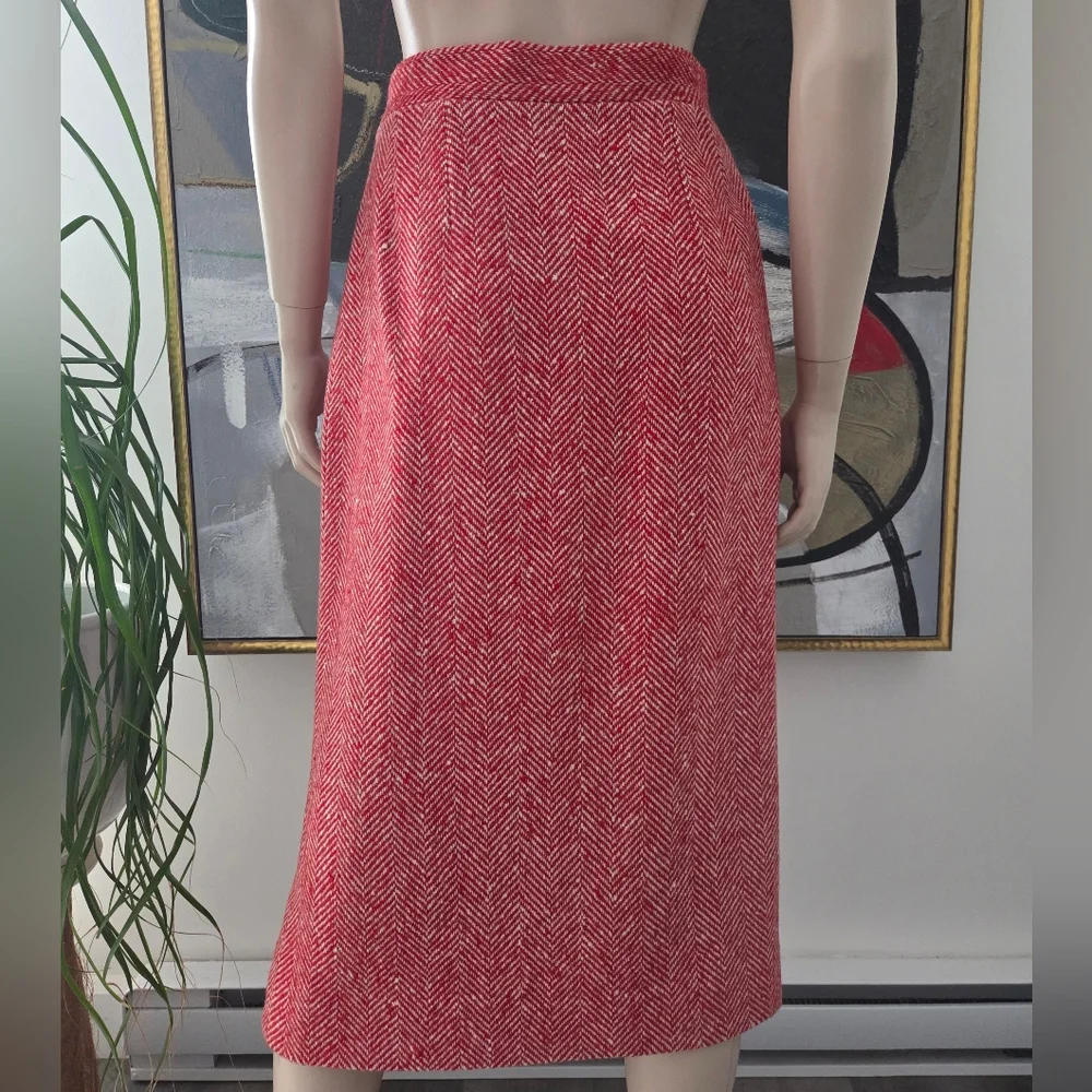 Vintage | Herringbone Tweed Cape and Skirt Set - Picture 11 of 14